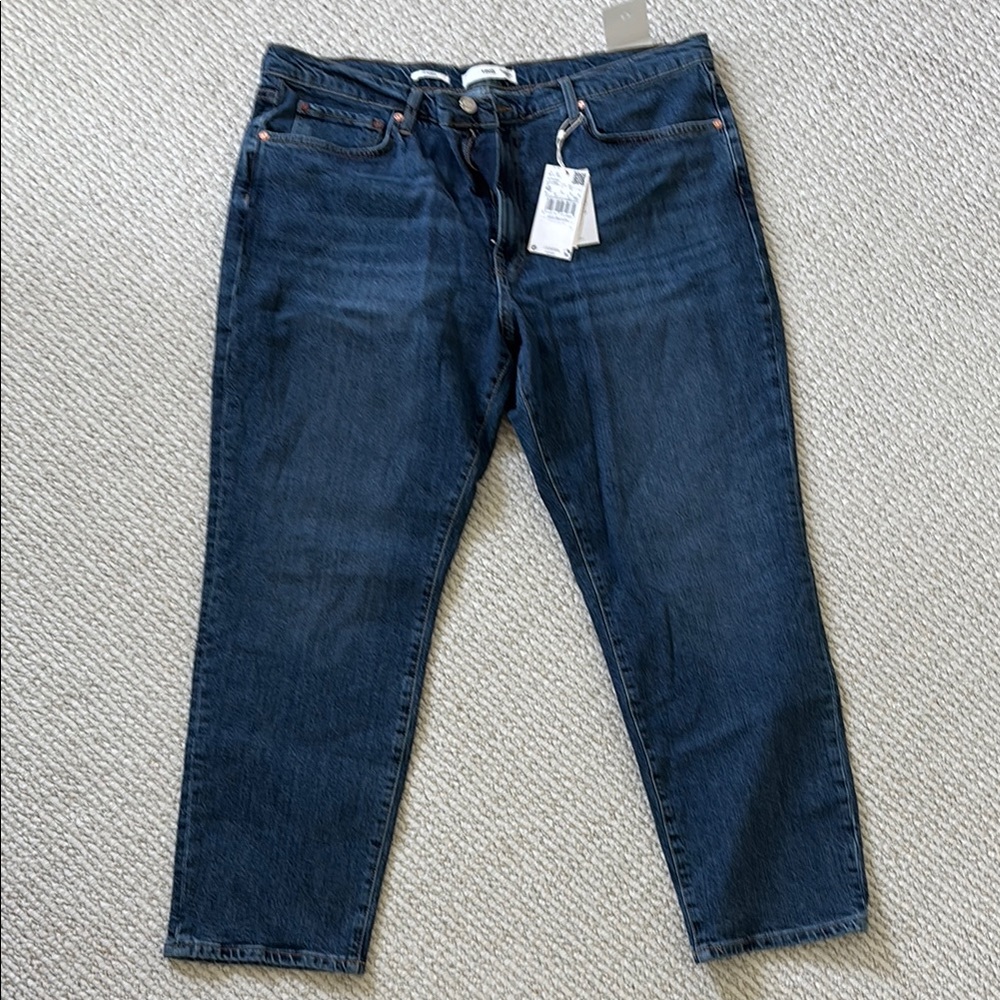 Mango Blue Straight Leg Jeans Classic Style